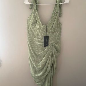 Pretty little thing Sage green polka dot dress. Never worn, tags attached.